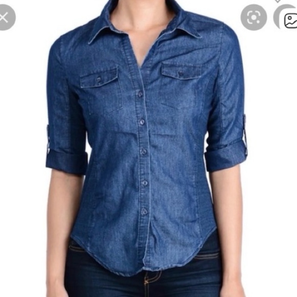 Cavalini Dark Blue Women's Button-Down Shirt
